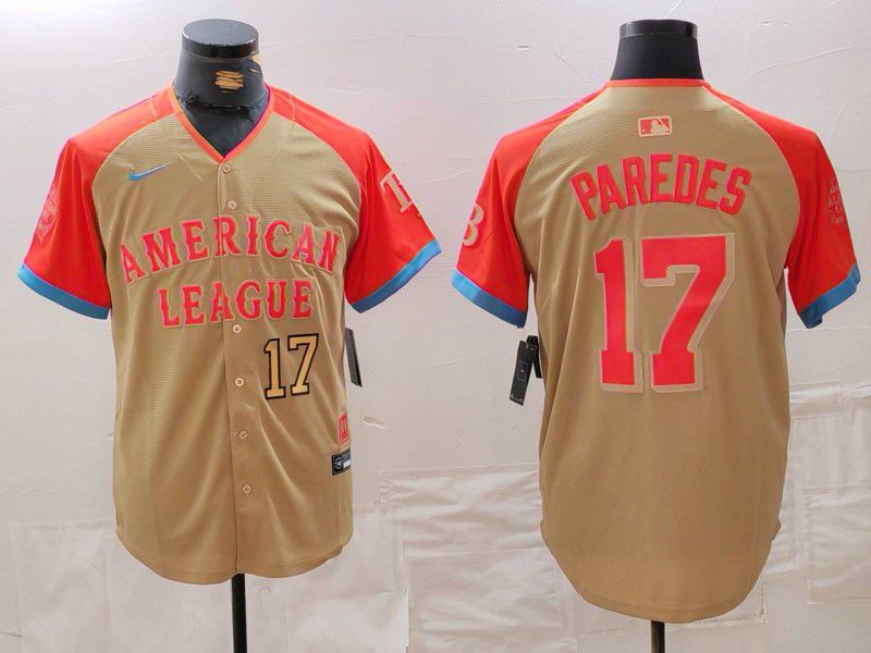 Men Tampa Bay Rays #17 Paredes Orange All star 2024 Nike MLB Jersey style 4